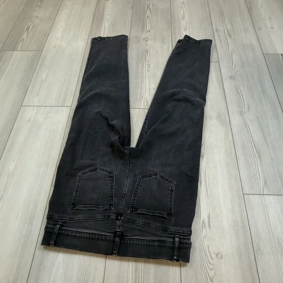 SPANX VINTAGE BLACK Wash STRAIGHT Leg pull-on Ankle Jeans #20355R Medium - Picture 7 of 10